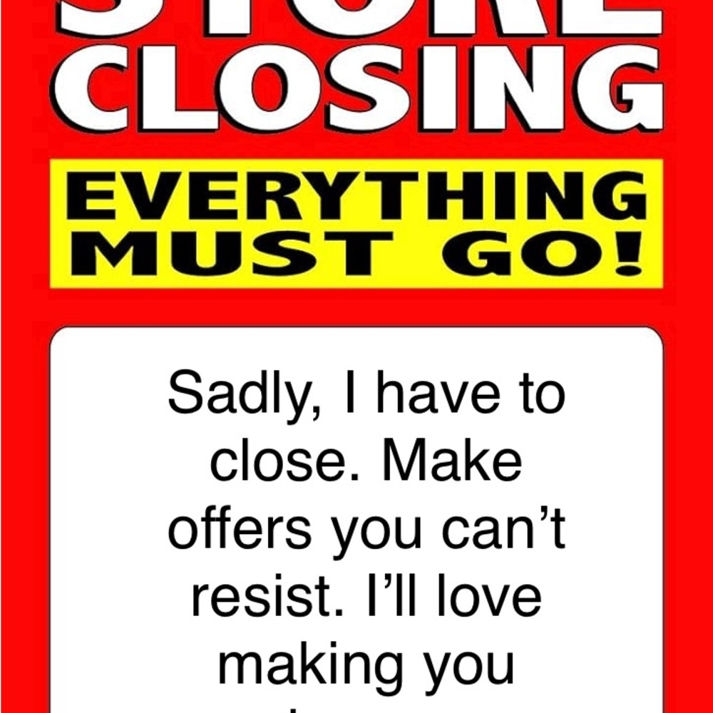 Store Closing Sign — Red/Yellow Promotional Poster